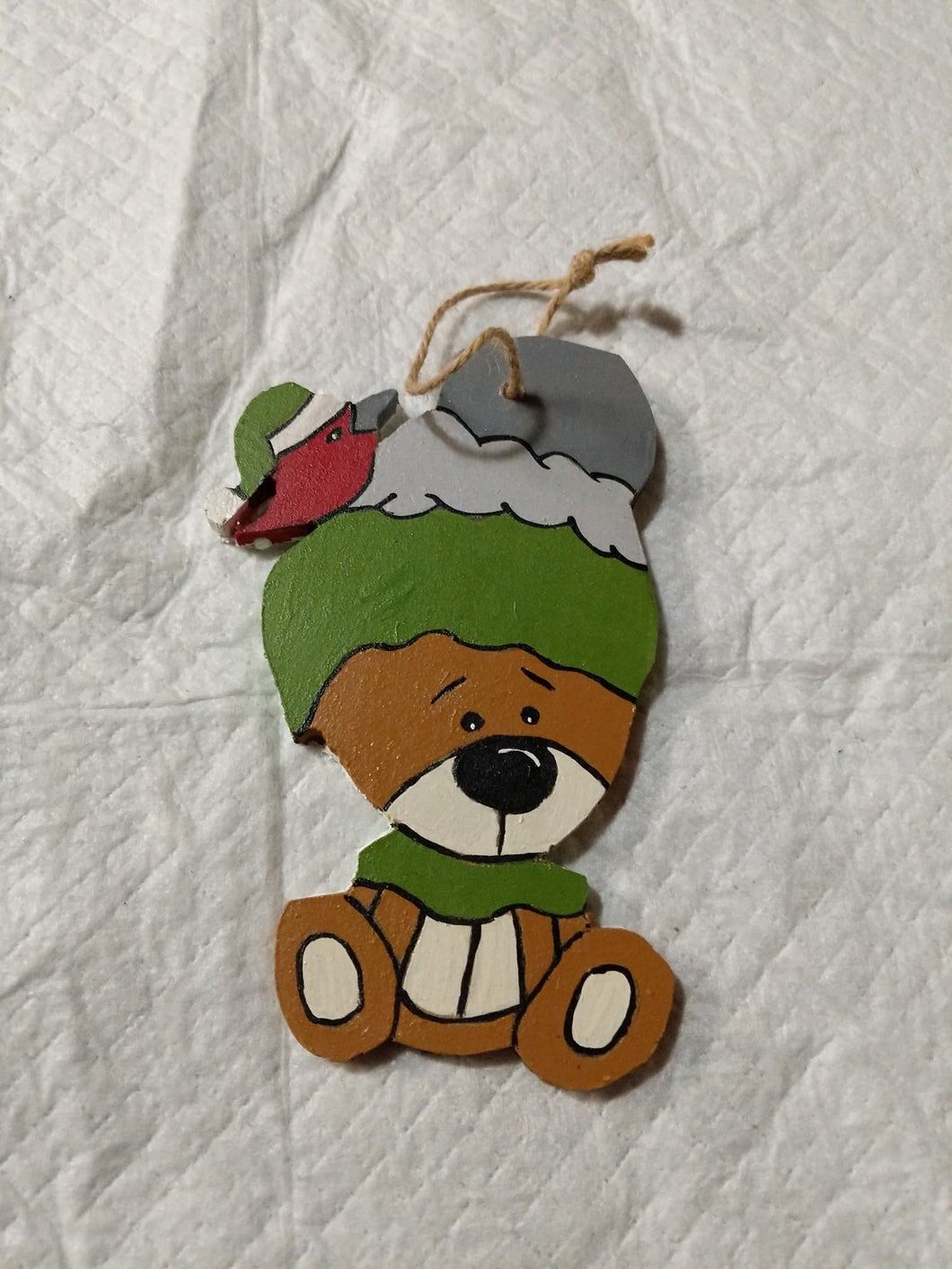 Wooden ornament TEDDY BEAR