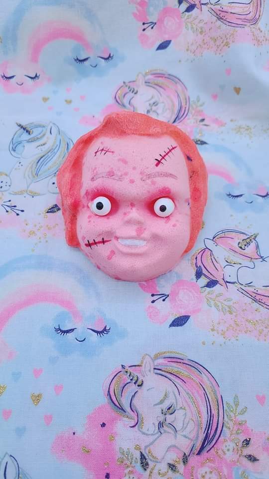 Chucky Bubble Bath Bomb (Gingham) Unicorn Magic Bomb and Potion